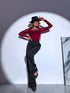 "LUX LASH VS8125-1" fabric pants - BLACK